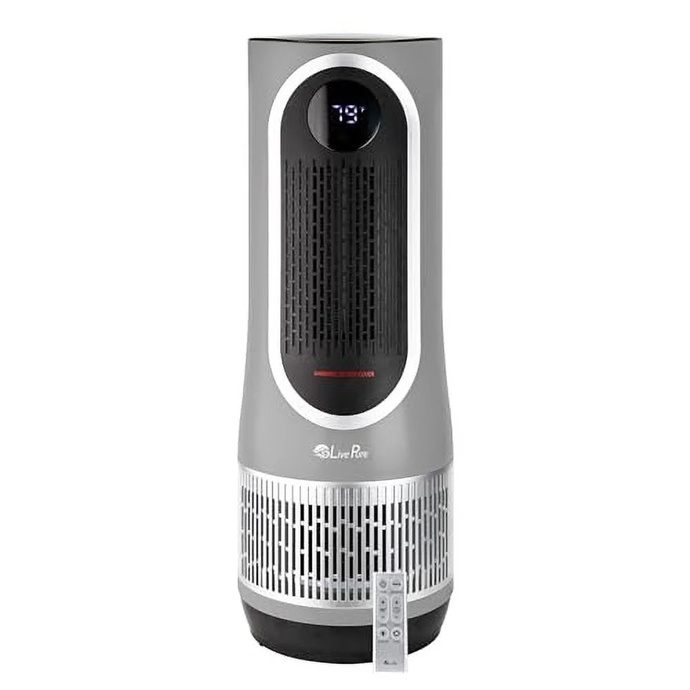 Gray 2 in 1 Air Purifier & Heater with HEPA Filtration X891
