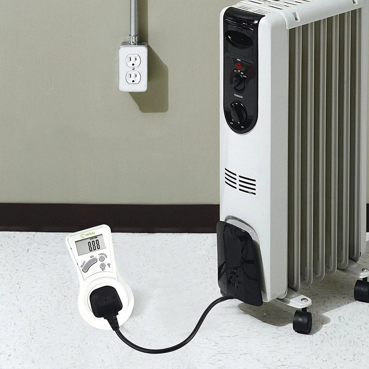 LCD Plug in Power Energy Meter Voltage Amps Electricity Usage Monitor W69110