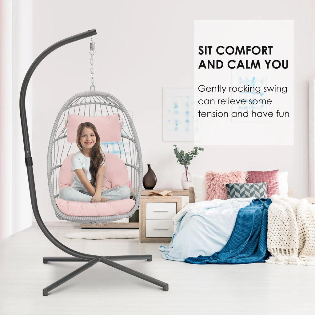 Hanging Egg Chair with Stand and Cushion K23529