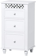 White 3 Drawer Wood Storage Cabinet T299