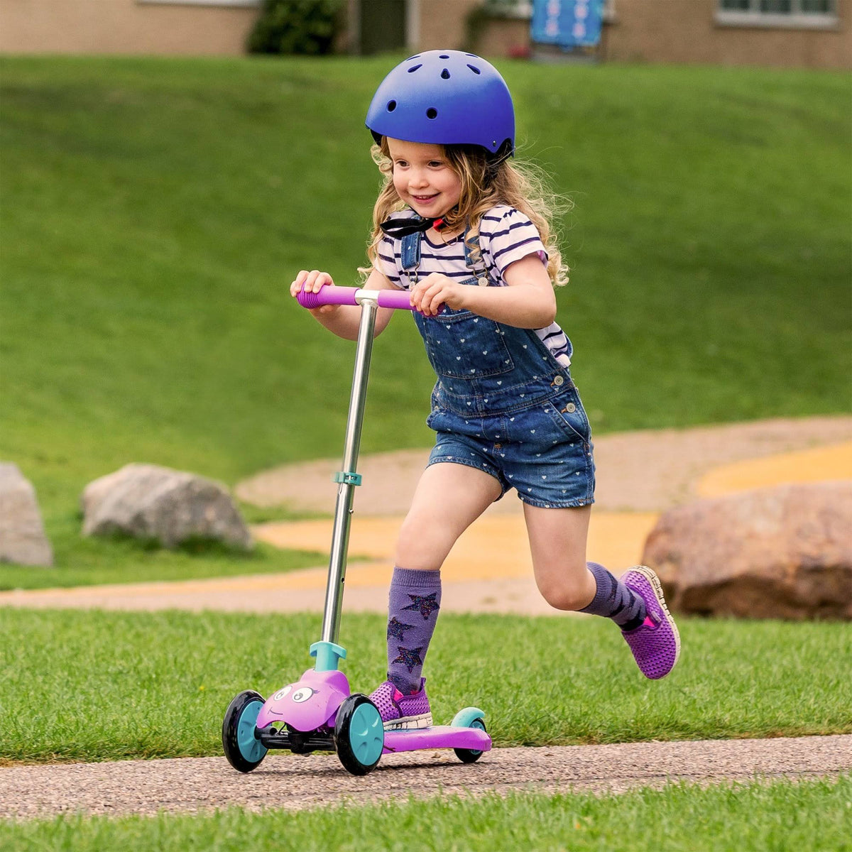 Purple 3-Wheel Folding Scooter R318