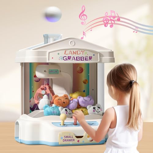 Mini Claw Machine with Music & Lights, 10 Dolls and Game Coins M761