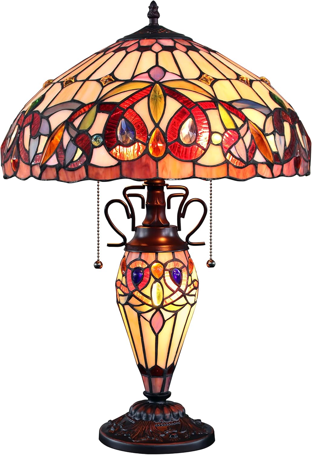 Dark Bronze 3 Light Double Lit Table Lamp 16" Shade Z524880