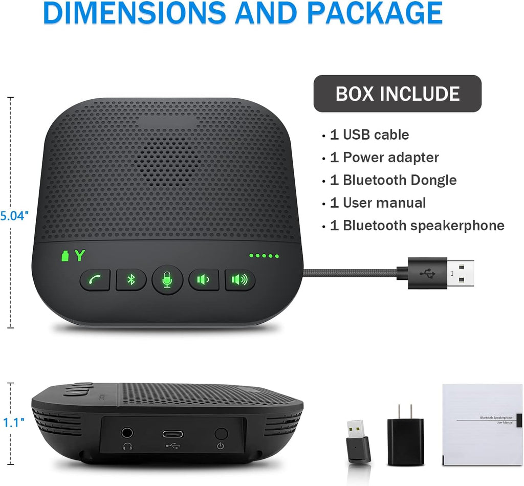 Bluetooth Conference Speakerphone with 4 Mics V22657