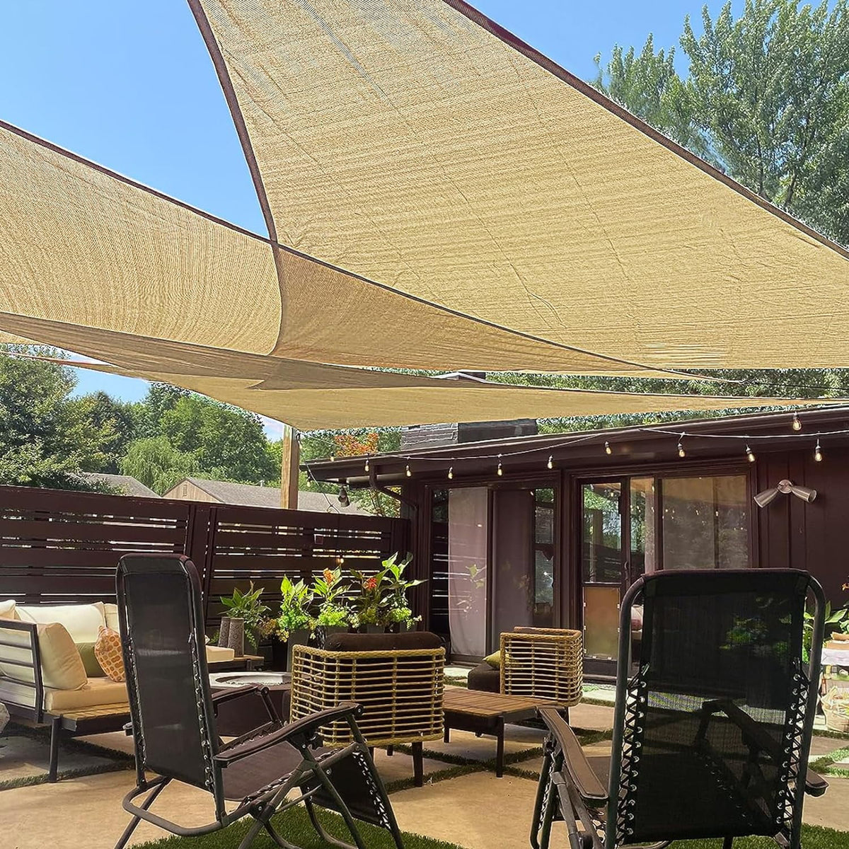 12' x 12' x 12' Sand Triangle Sun Shade Sail UV Block Awning L863895