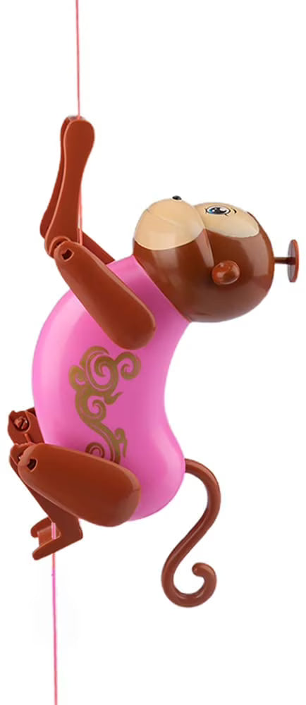 Pink Pull String Climbing Monkey Toy T323