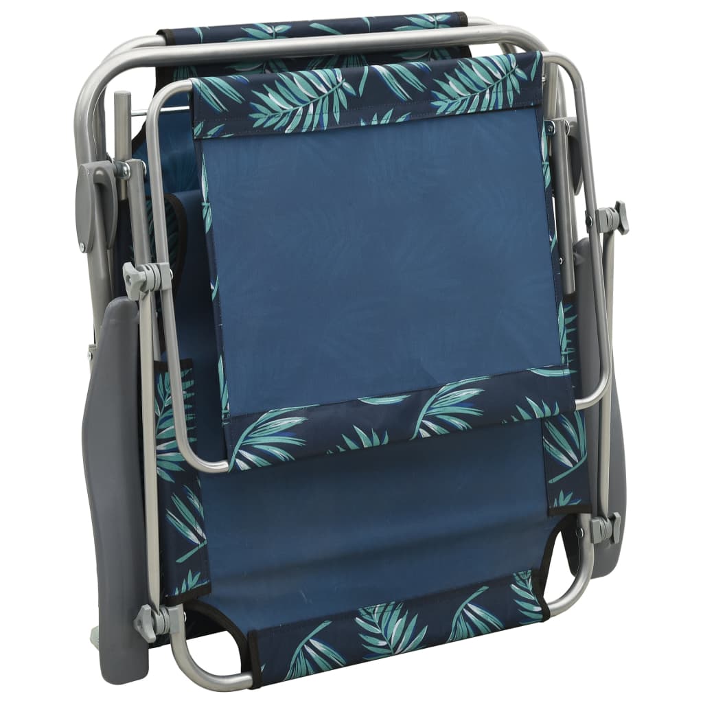Steel Leaf Print Sun Lounger with Canopy J295