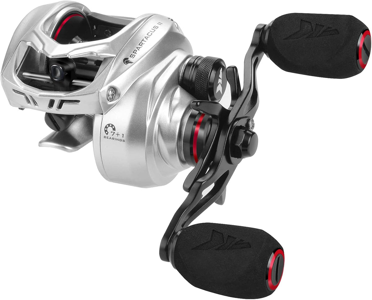 6oz Ultralight Baitcasting Fishing Reel, 17.6 LB Carbon Fiber Drag, 7.2:1 Gear Ratio, Pack of 2 A80306