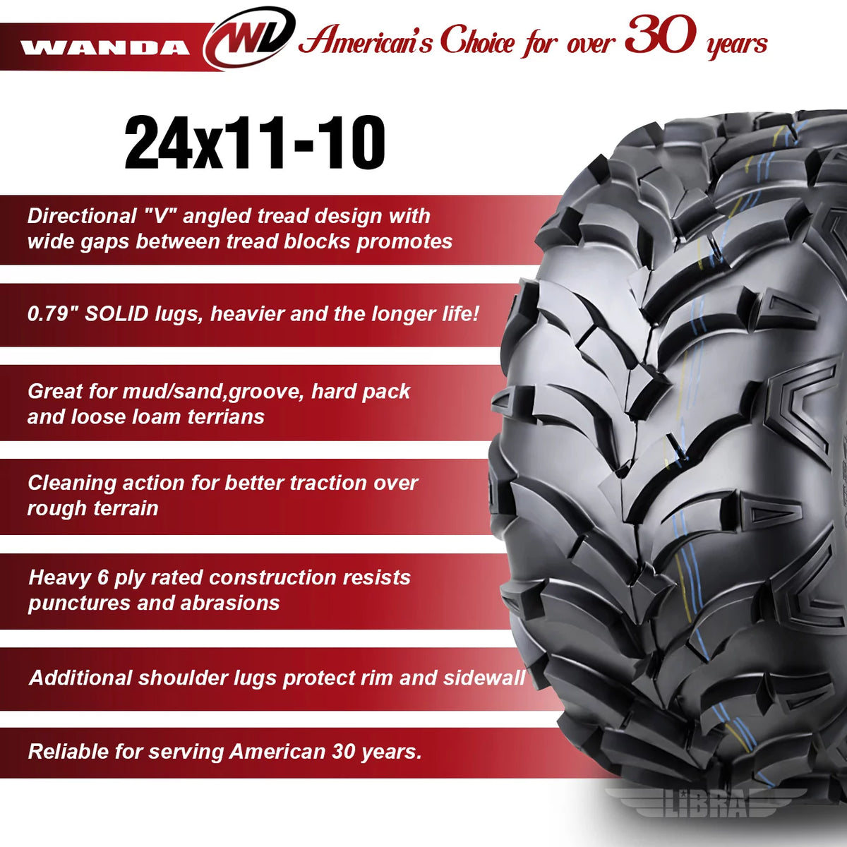 2 New ATV/UTV Tires 24x11-10 6PR J57194