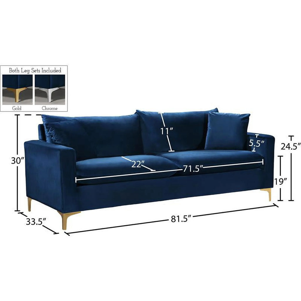 Navy Velvet Sofa M7831