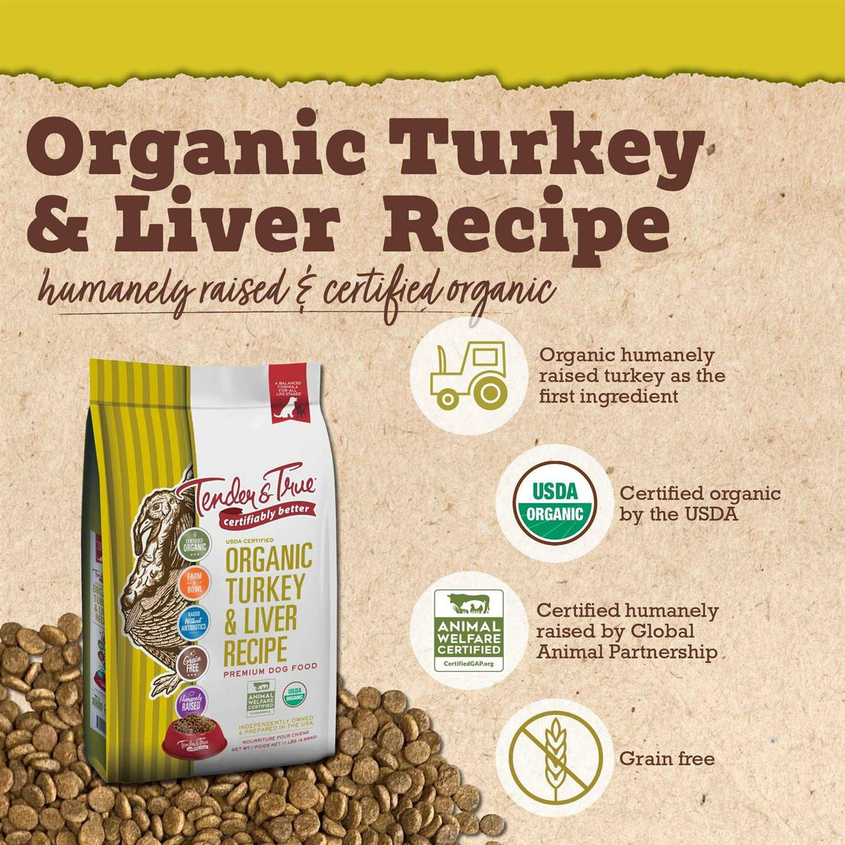 Organic Turkey & Liver Recipe Dog Food A680381