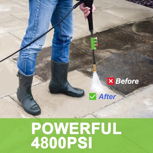4800 PSI 4.0 GPM Electric Pressure Washer with 33ft Hose, 4 Nozzle and Foam Cannon, Blue I757176