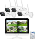 8 Channel 2K NVR 4Pcs 3MP Wireless Security Camera System with 13 LCD Monitor 1TB Hard Drive L5864