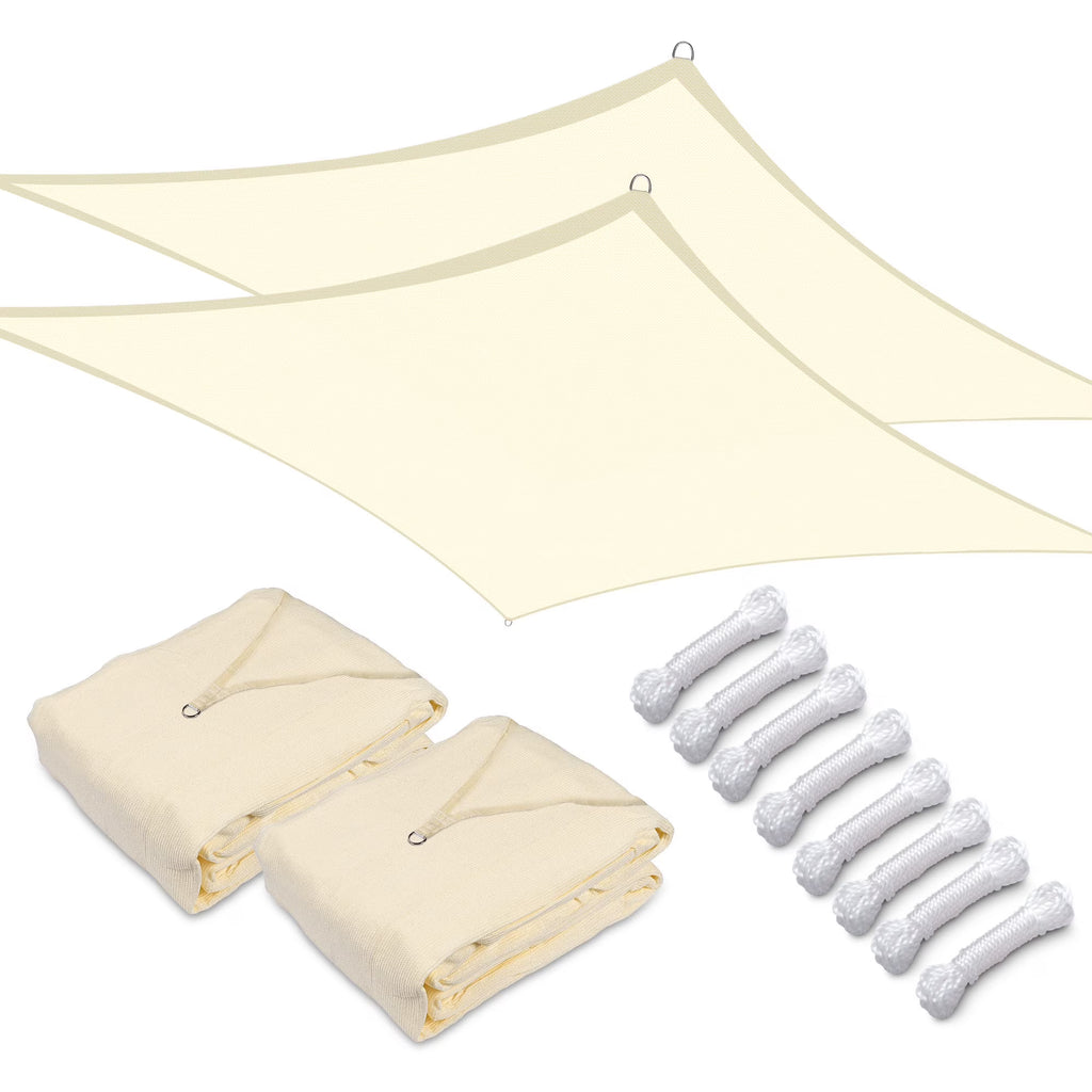 Off White Rectangle Sun Shade Sail Canopy U218