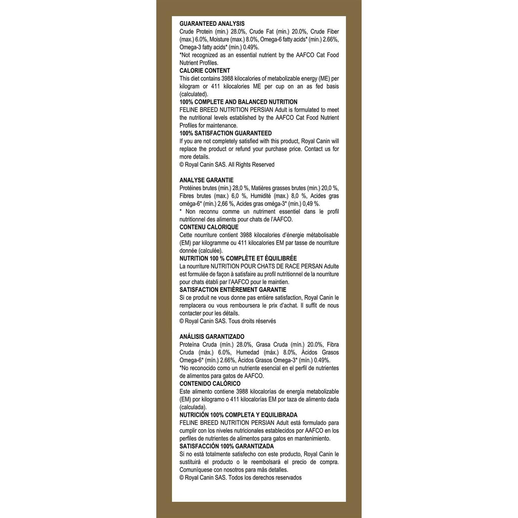 Persian Adult Dry Cat Food H404077