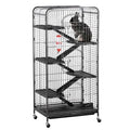 6 Levels Rolling Ferret Cage, 25.2 x 17.2 x 51.7 inch B240865