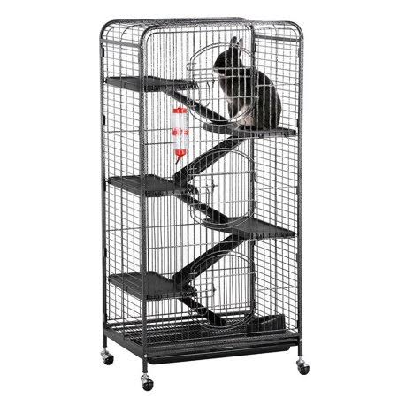 6 Levels Rolling Ferret Cage, 25.2 x 17.2 x 51.7 inch B240865