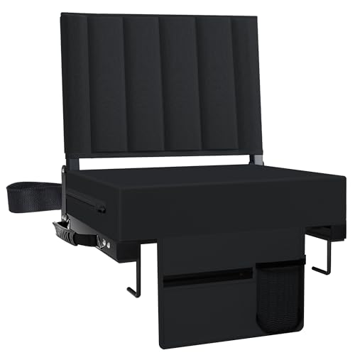 Black Padded Portable Folding Stadium Chair (2pcs) U767525