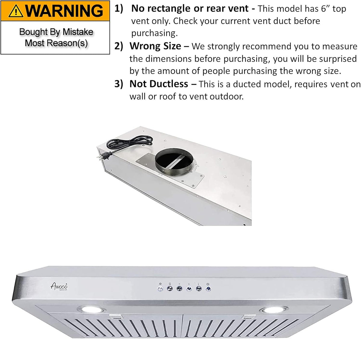 Stainless Steel Under Cabinet Range Hood with 2 LED Lights K99012