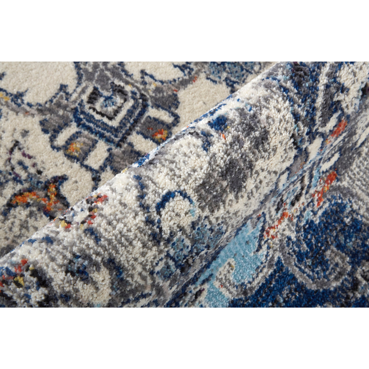 Ivory/Gray/Blue 6'-7" x 9'-6" Area Rug Z51864