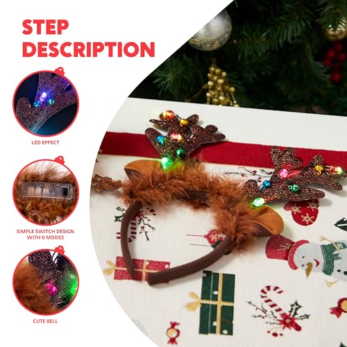 Light-Up LED Reindeer Headband R5737