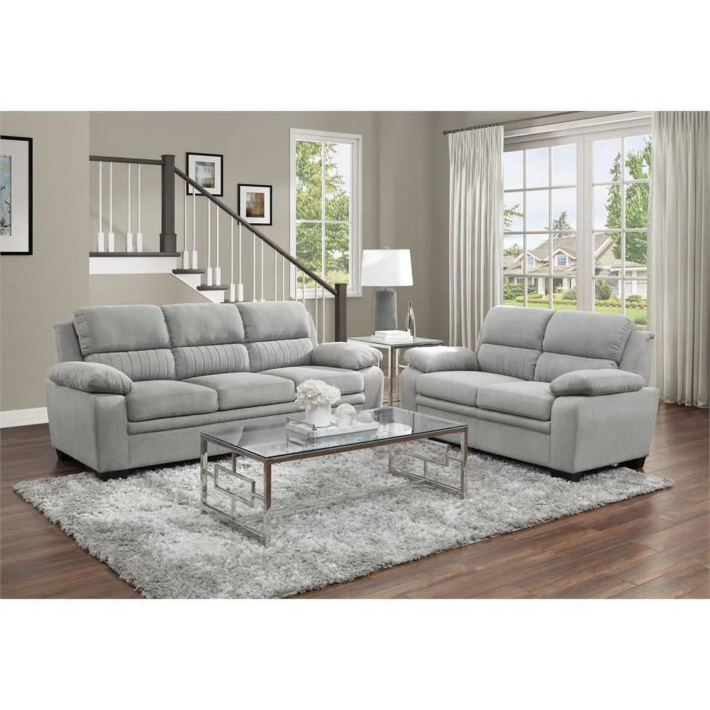 Light Gray Textured Fabric Sofa O20995