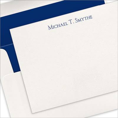 Personalized Letterpress Flat Note Cards J885