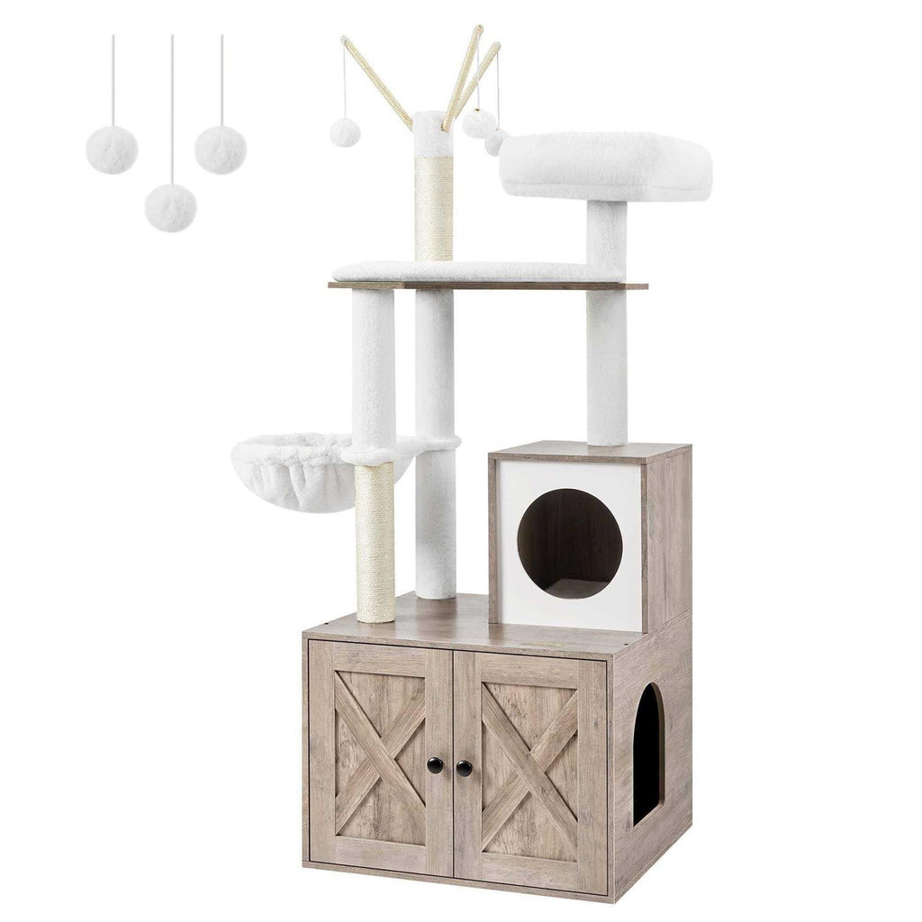 Cat Tree with Litter Box Enclosure 2-in-1 O829997