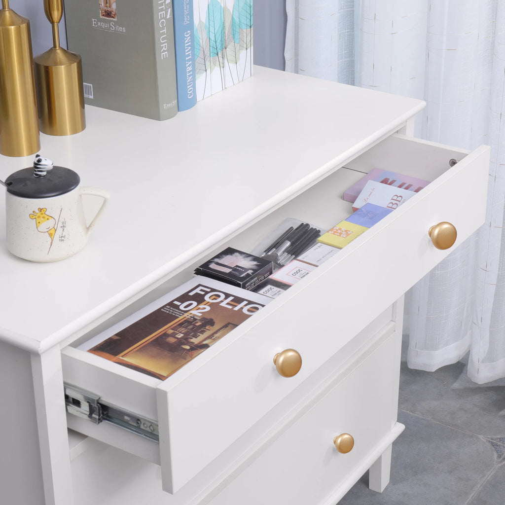 White 3 Drawer Wood Dresser N6619