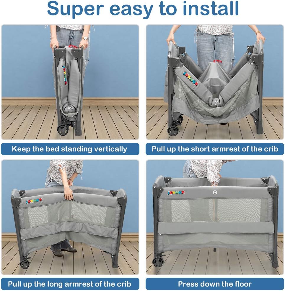 3 in 1 Baby Bedside Sleeper with Mattress and Carry Bag N552299