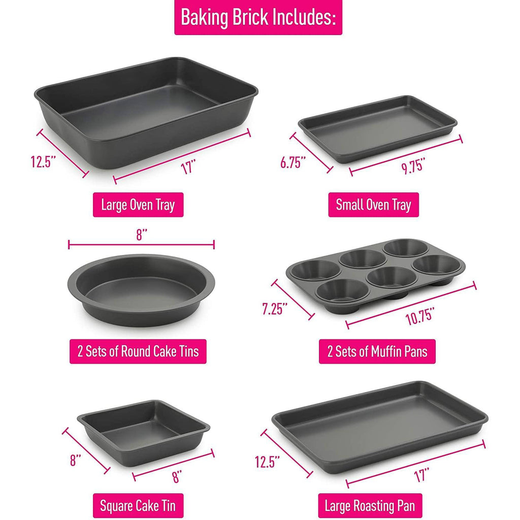 8 Piece Nonstick Carbon Steel Baking Pan Set K638