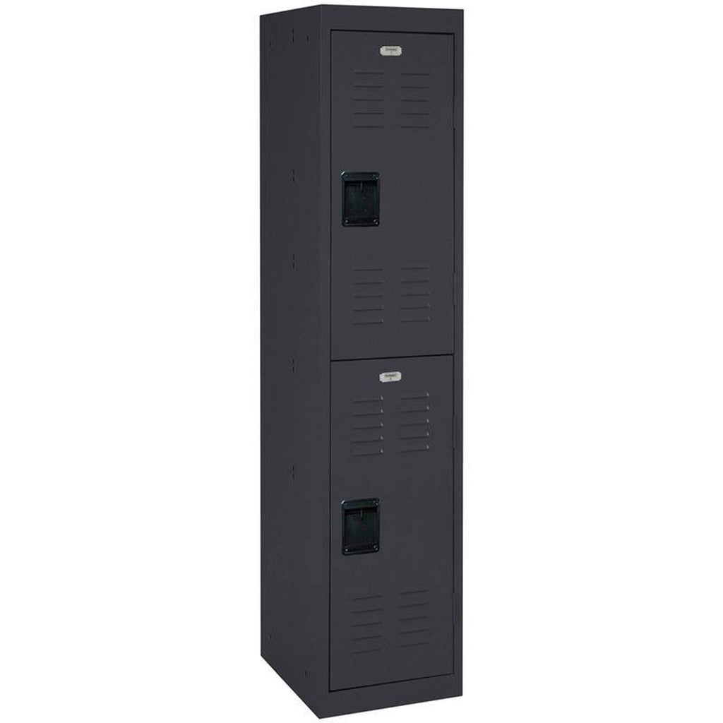 2-Tier Welded Steel Black Storage Locker R6363