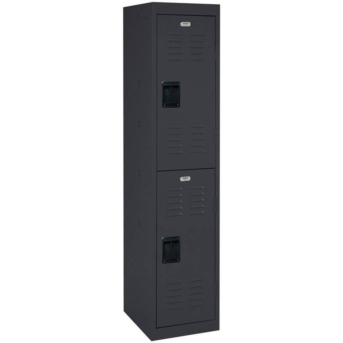 2-Tier Welded Steel Black Storage Locker R6363