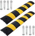6FT Rubber Speed Bumps 2 Pack Heavy Duty Cable Protector Ramp with 8 Bolts G64303