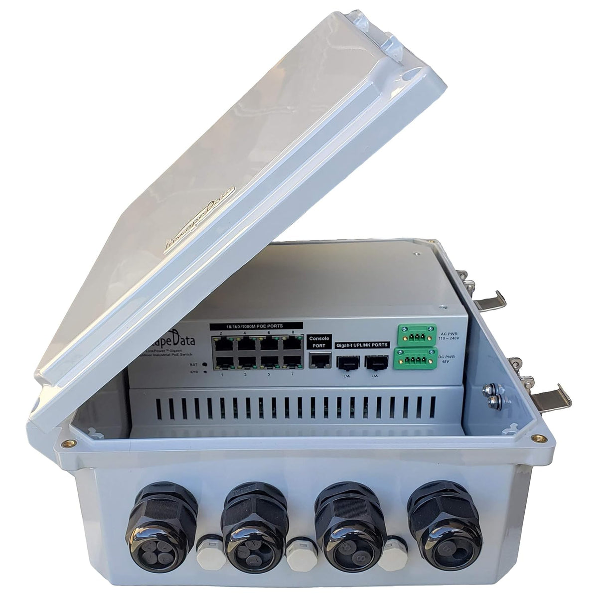 Outdoor 10-Port Managed Gigabit PoE Switch with 2 SFP Fiber Uplink Ports B7157