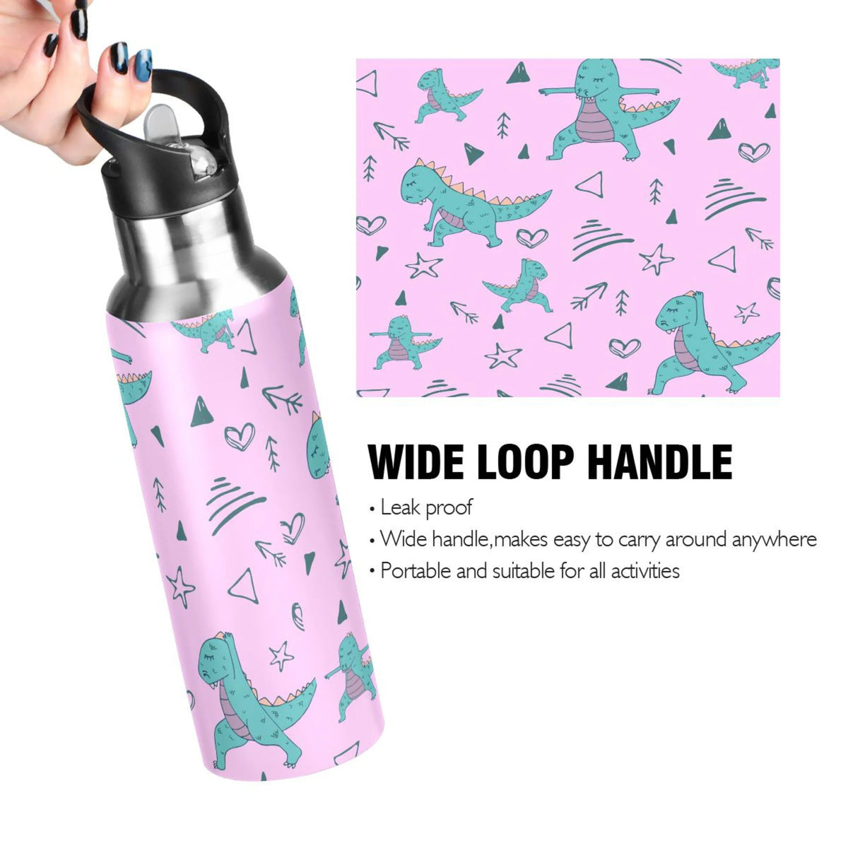 Stainless Steel Vacuum Insulated Water Bottle with Straw Lid 20 OZ J38696
