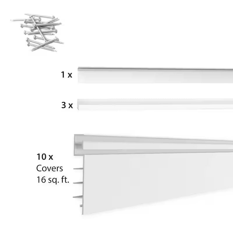 PVC Slatwall 4 ft. x 4 ft. White U895