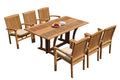 Grade-A Teak 7 Pc 6 Seater Folding Rectangle Table and 6 Stacking Arm Chairs H8037