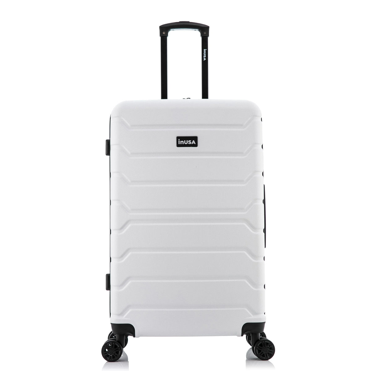 28" White Hardside Lightweight Luggage with Spinner Wheels V537974