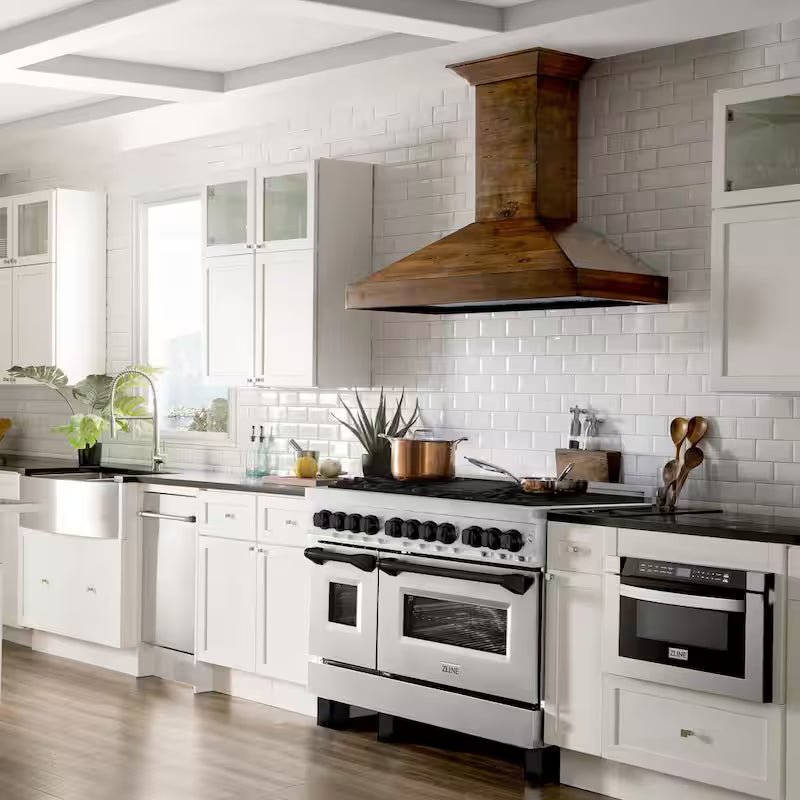 48 in. 7 Burner Double Oven Dual Fuel Range in Stainless Steel and Matte Black B56263
