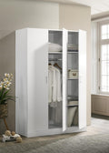 White 3 Doors Wooden Armoire Wardrobe W9596