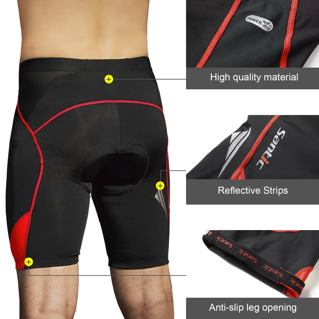 Red 2XL Padded Cycling Shorts H547