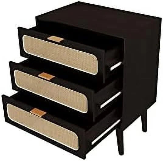 2 Sets of Rattan 3 Drawer Wood Dresser S266865