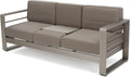 Khaki Outdoor Loveseat Sofa with Tray H669