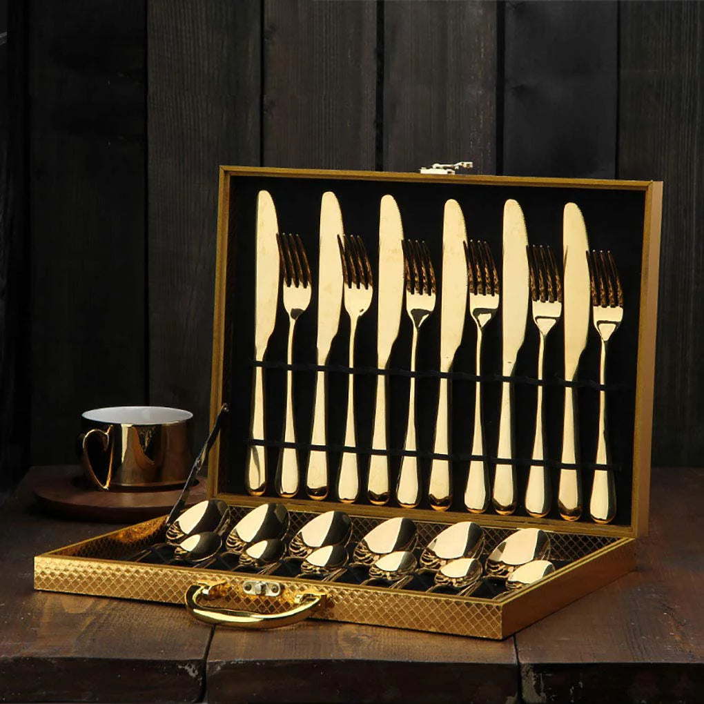24 Piece Stainless Steel Silverware Set M793