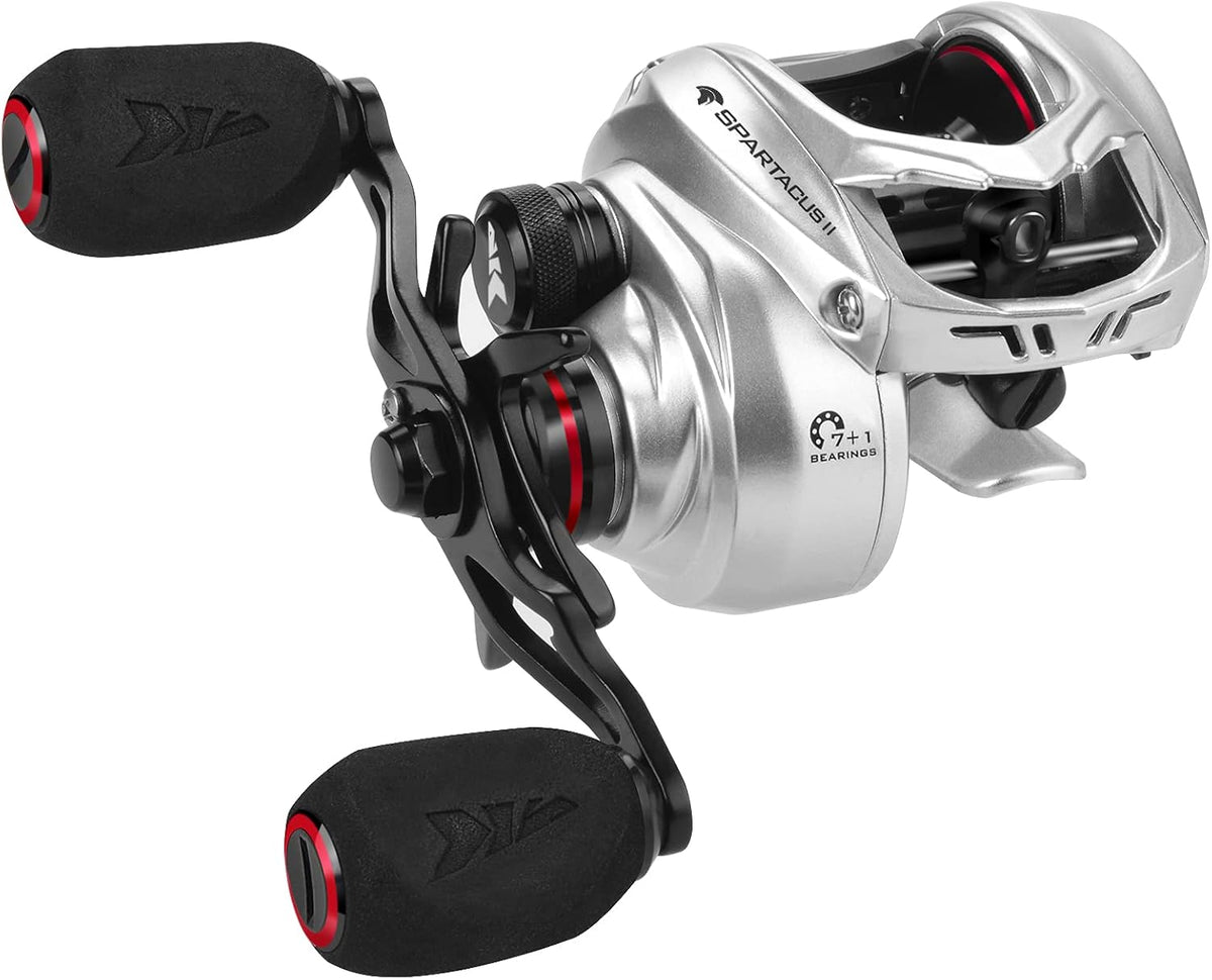 6oz Ultralight Baitcasting Fishing Reel, 17.6 LB Carbon Fiber Drag, 7.2:1 Gear Ratio, Pack of 2 A80306
