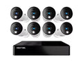 Expandable 8 Channel Wired Bluetooth DVR with 8 Wired 1080p HD Light Cameras with Audio and 1TB Hard Drive D408