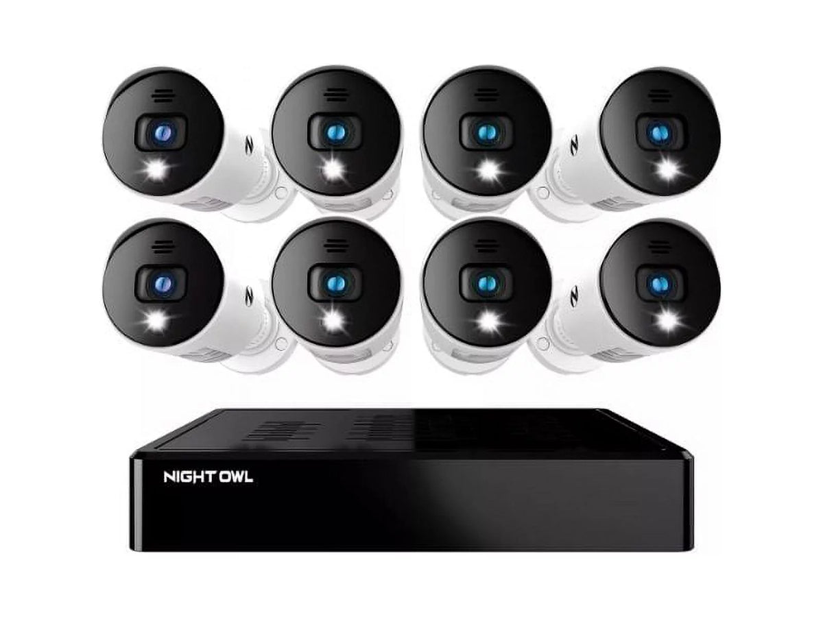 Expandable 8 Channel Wired Bluetooth DVR with 8 Wired 1080p HD Light Cameras with Audio and 1TB Hard Drive D408