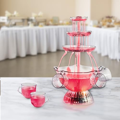 3-Tier Lighted Party Fountain, 1.5 Gallons, 8 Reusable Cups E55201
