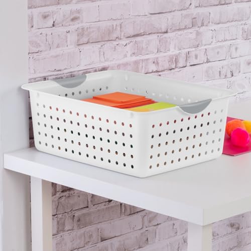 6-Pack White Plastic Storage Basket J156954